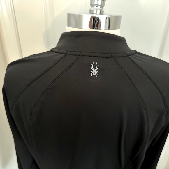 Spyder Black Quarter-Zip Long-Sleeve Shirt With Zip Pockets Size XL NWOT - Picture 6 of 9